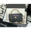Replica Chanel Top Handle Wallet With Chain Lambskin AP3381 Black