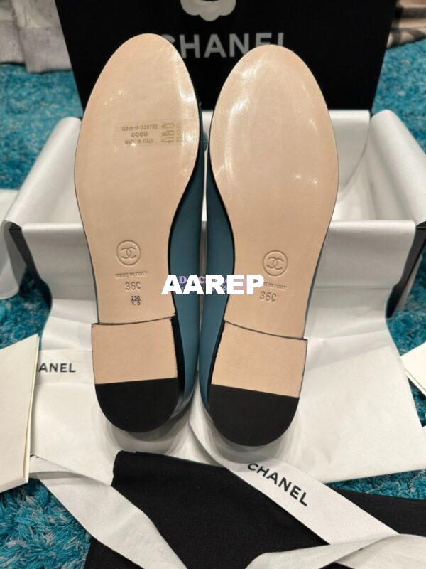 Replica Chanel Classic Lambskin Cap Toe Ballerinas G02819 Bleu Navy 11