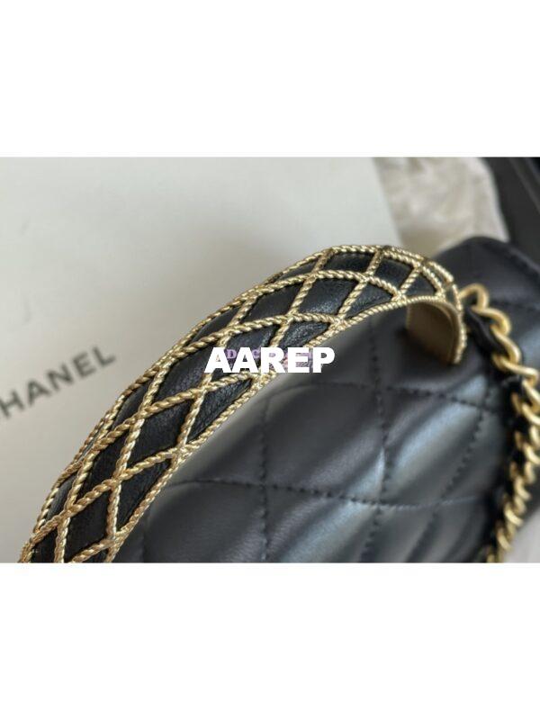 Replica Chanel Flap Phone Holder With Chain Lambskin AP3385 Black 5