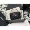 Replica Chanel 23SS Logo Chain Small Lambskin Flap Bag AS3896 Black 2