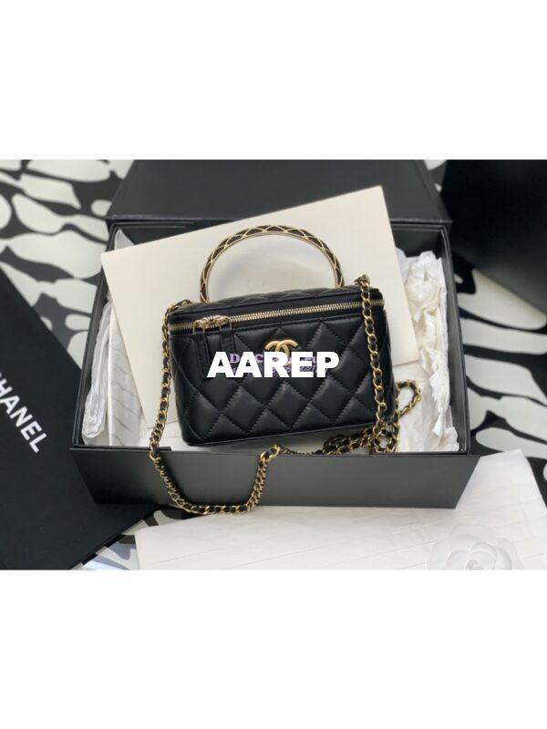 Replica Chanel Clutch With Chain Lambskin AP3383 Black 4