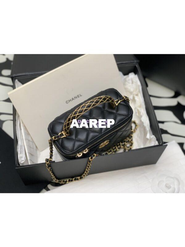 Replica Chanel Clutch With Chain Lambskin AP3383 Black 5