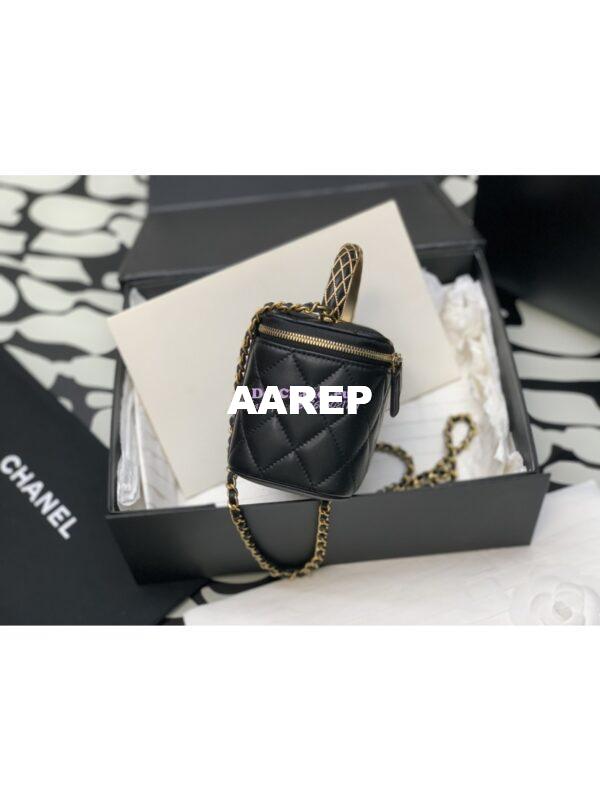Replica Chanel Clutch With Chain Lambskin AP3383 Black 7