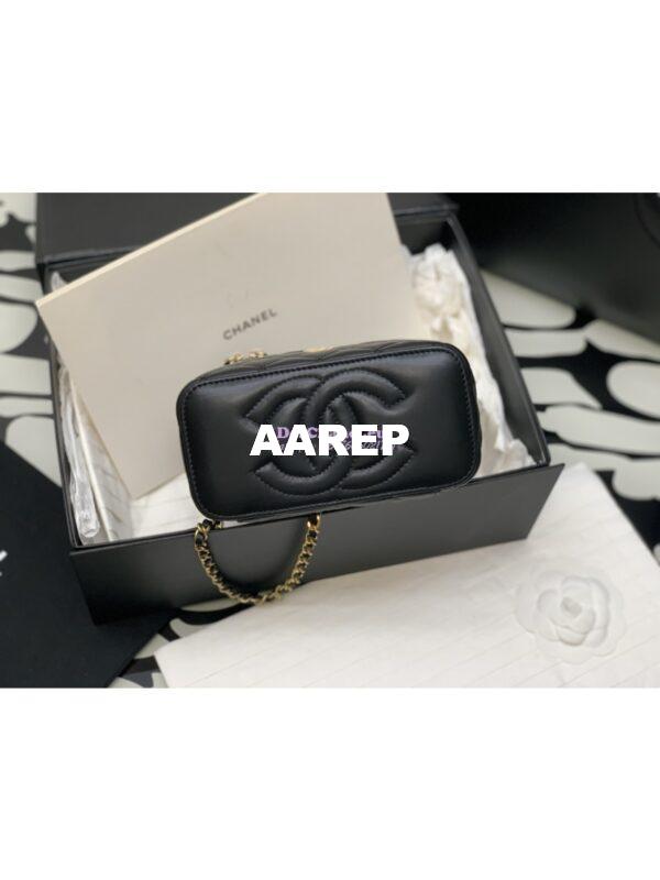 Replica Chanel Clutch With Chain Lambskin AP3383 Black 9
