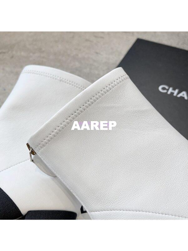 Replica Chanel Short Boots in Stretch Lambskin & Patent Calfskin 8.0cm G40099 Black White 10