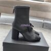 Replica Chanel Short Boots in Stretch Lambskin & Patent Calfskin 8.0cm G40099 Black White