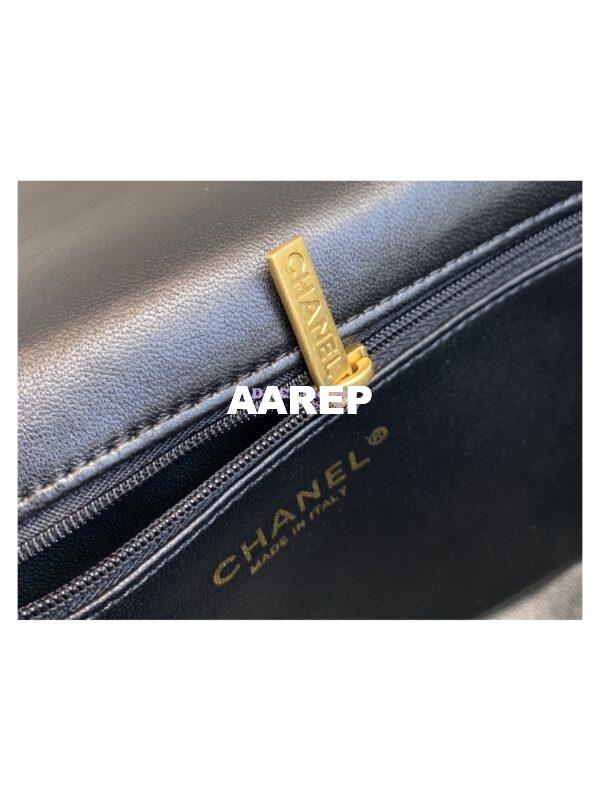 Replica Chanel 23SS Logo Chain Small Lambskin Flap Bag AS3896 Black 5