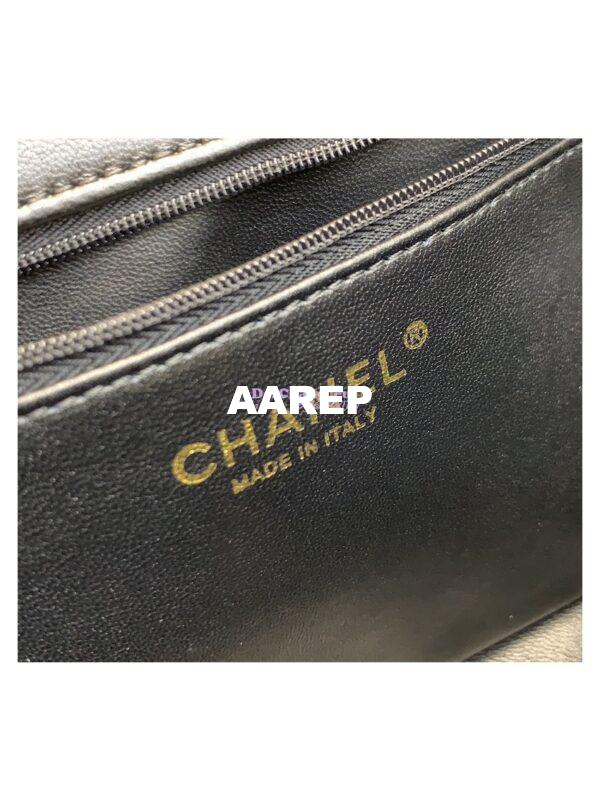 Replica Chanel 23SS Logo Chain Small Lambskin Flap Bag AS3896 Black 6