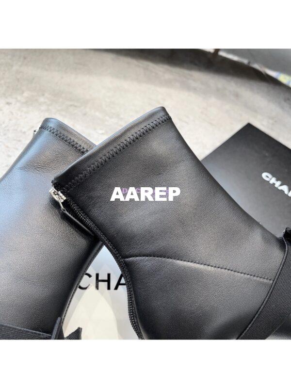 Replica Chanel Short Boots in Stretch Lambskin & Patent Calfskin 8.0cm G40099 Black 10