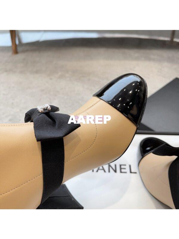 Replica Chanel Short Boots in Stretch Lambskin & Patent Calfskin 8.0cm G40099 BeigeBlack 3