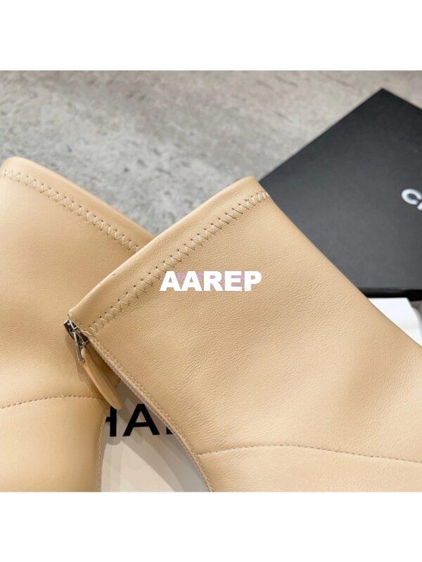Replica Chanel Short Boots in Stretch Lambskin & Patent Calfskin 8.0cm G40099 BeigeBlack 8