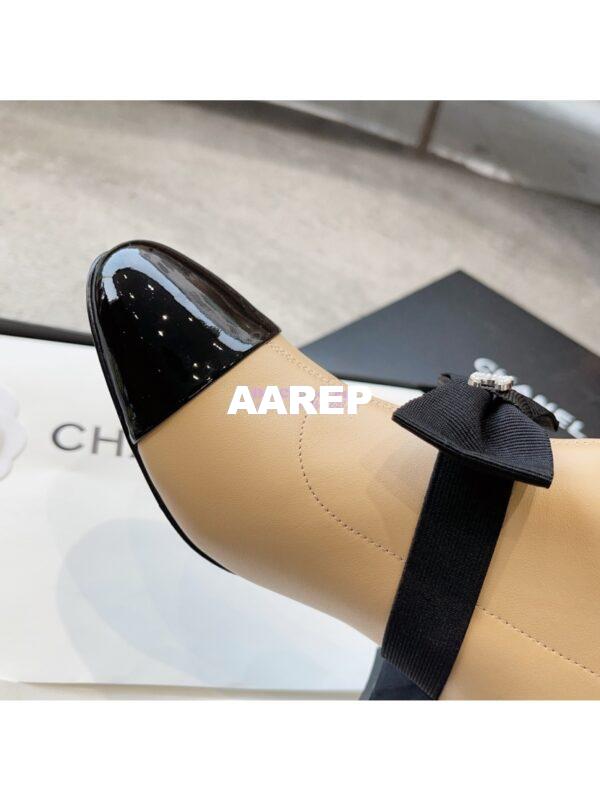 Replica Chanel Short Boots in Stretch Lambskin & Patent Calfskin G40099 BeigeBlack 8