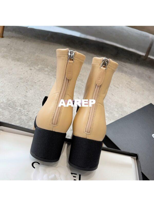 Replica Chanel Short Boots in Stretch Lambskin & Patent Calfskin G40099 BeigeBlack 11
