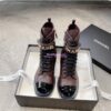 Replica Chanel Combat Boots Lambskin & Patent Calfskin G45005 White 2