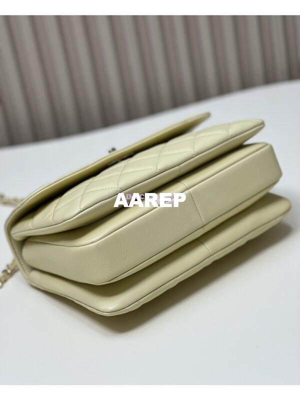 Replica Chanel New 23S Trendy CC Lambskin Flap Bag With Top Handle A92236 Light Yellow 6