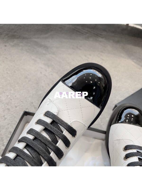 Replica Chanel Combat Boots Lambskin & Patent Calfskin G45005 White 7