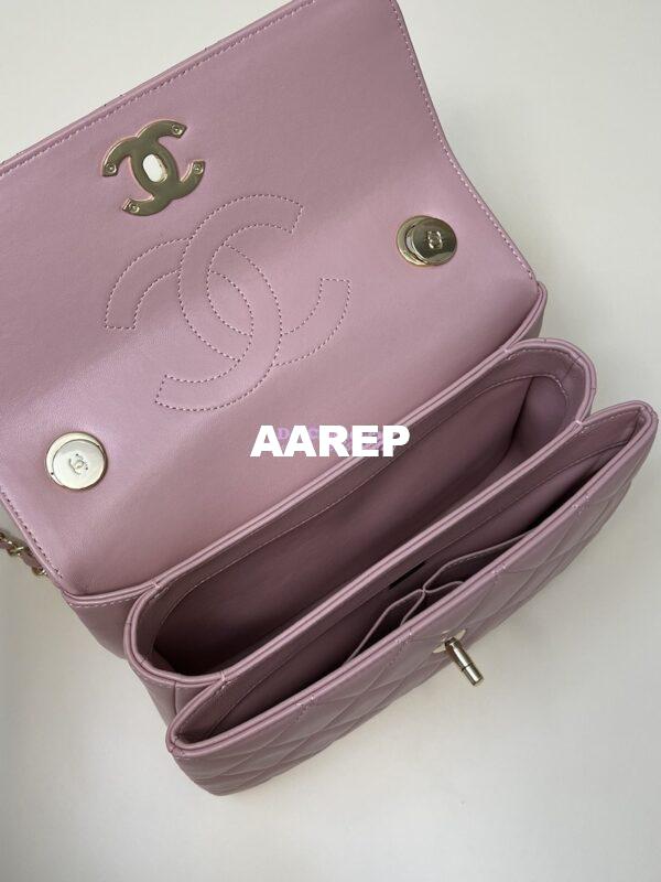 Replica Chanel New 23S Trendy CC Lambskin Flap Bag With Top Handle A92236 Light Pink 8