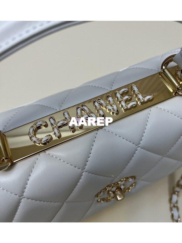 Replica Chanel New 23S Trendy CC Lambskin Flap Bag With Top Handle A92236 White 5