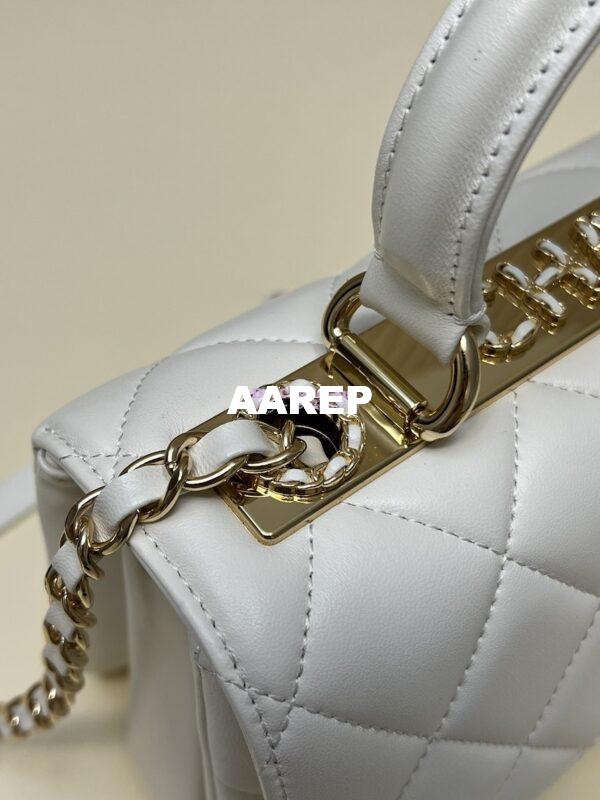 Replica Chanel New 23S Trendy CC Lambskin Flap Bag With Top Handle A92236 White 6