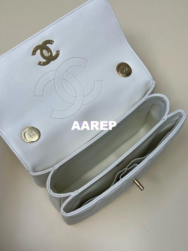 Replica Chanel New 23S Trendy CC Lambskin Flap Bag With Top Handle A92236 White 8