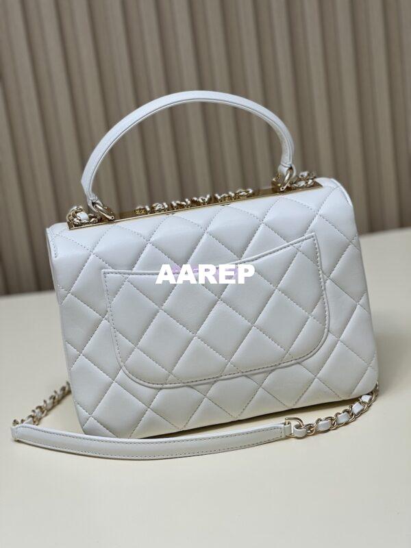 Replica Chanel New 23S Trendy CC Lambskin Flap Bag With Top Handle A92236 White 10