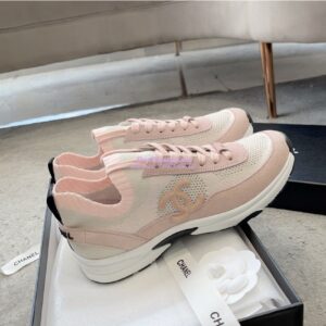 Replica Chanel Trainer Knit & Suede Calfskin G38750 Light Pink