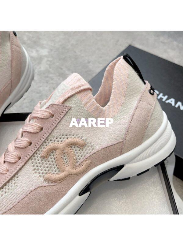 Replica Chanel Trainer Knit & Suede Calfskin G38750 Light Pink 6