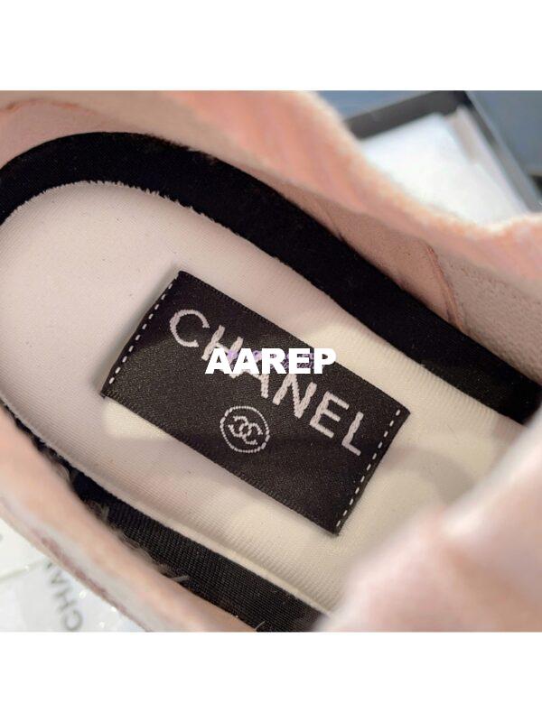 Replica Chanel Trainer Knit & Suede Calfskin G38750 Light Pink 9