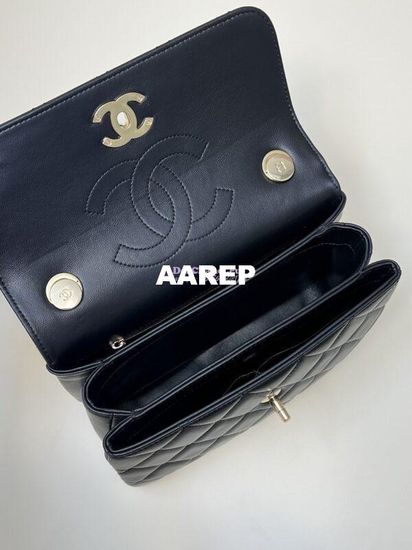 Replica Chanel New 23S Trendy CC Lambskin Flap Bag With Top Handle A92236 Black 10