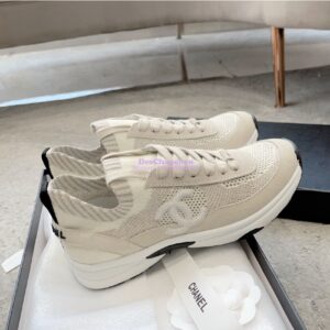 Replica Chanel Trainer Knit & Suede Calfskin G38750 Ivory