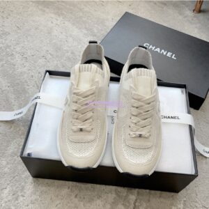 Replica Chanel Trainer Knit & Suede Calfskin G38750 Ivory 2