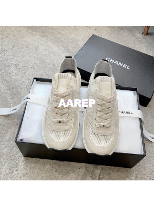 Replica Chanel Trainer Knit & Suede Calfskin G38750 Ivory 2