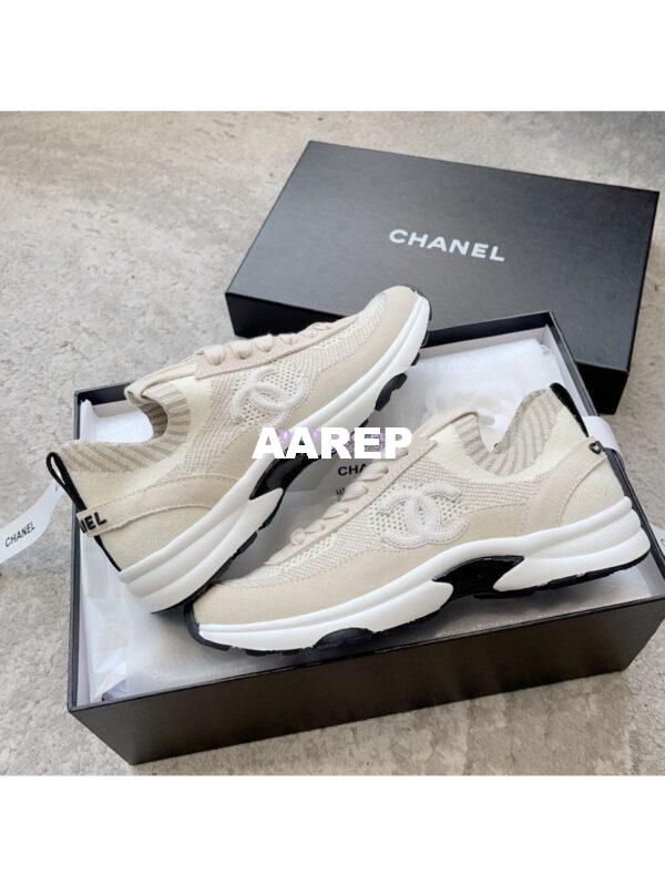 Replica Chanel Trainer Knit & Suede Calfskin G38750 Ivory 3