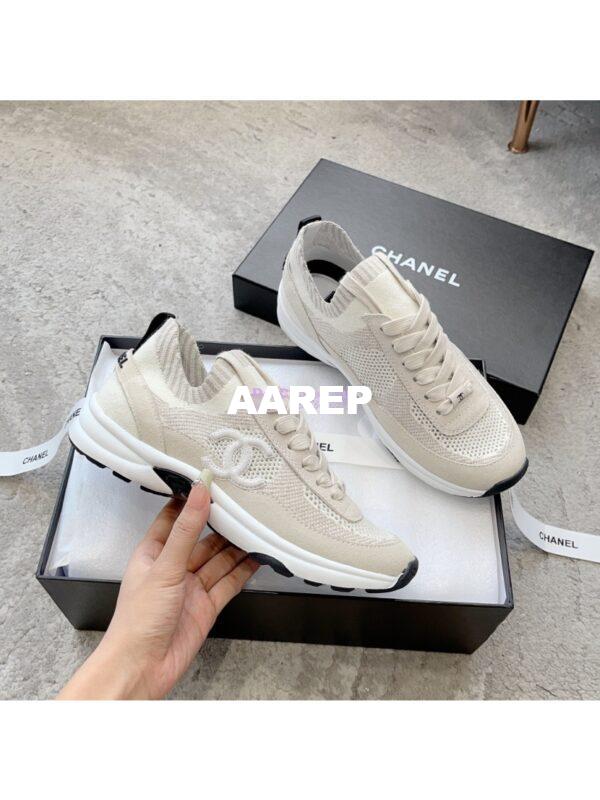 Replica Chanel Trainer Knit & Suede Calfskin G38750 Ivory 4