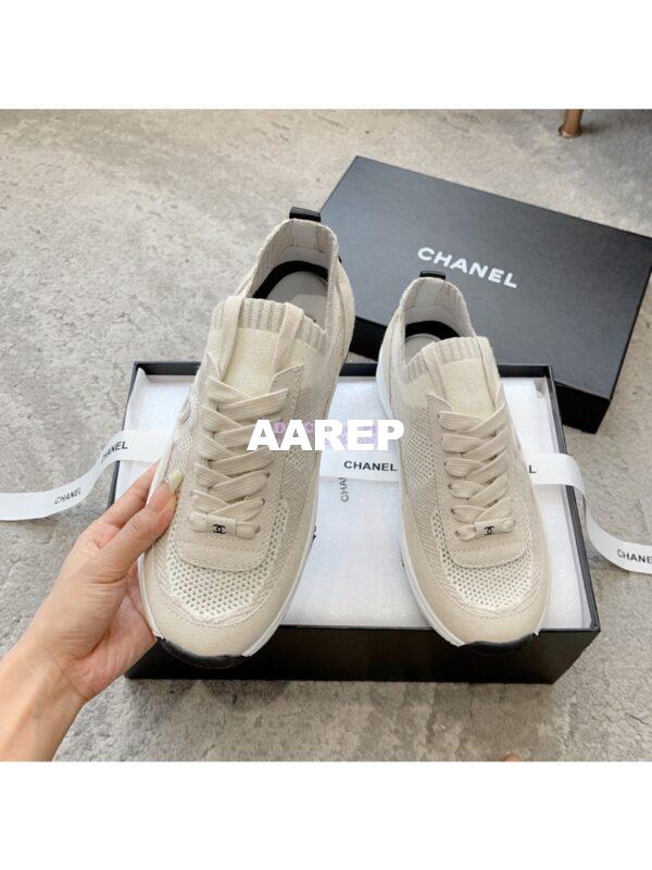 Replica Chanel Trainer Knit & Suede Calfskin G38750 Ivory 5
