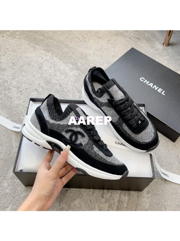Replica Chanel Trainer Knit & Suede Calfskin G38750 Black