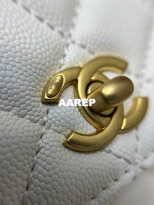Replica Chanel Coco Bag Braided Handle in Caviar with Edge Stitching 92990 White 6