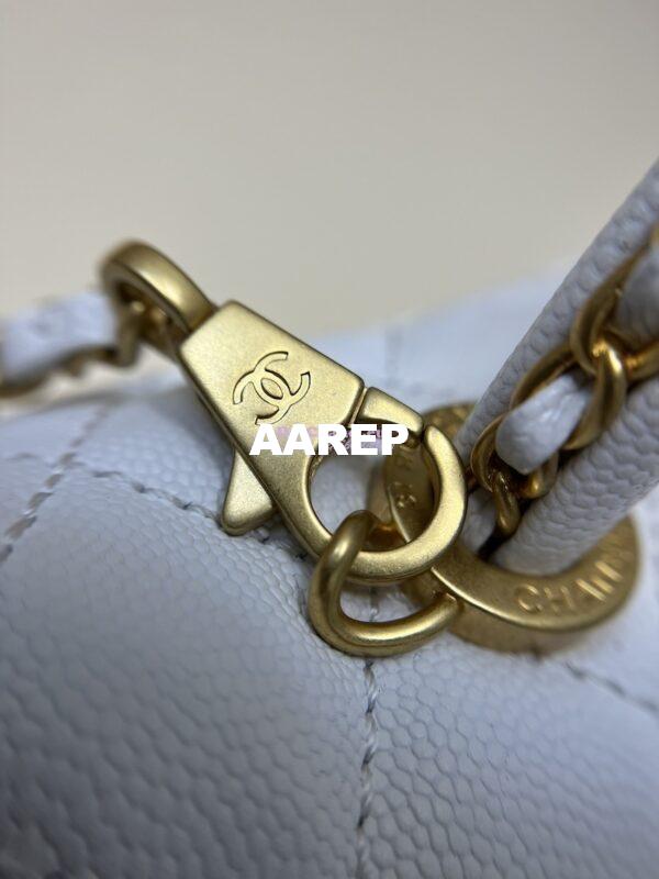 Replica Chanel Coco Bag Braided Handle in Caviar with Edge Stitching 92990 White 7