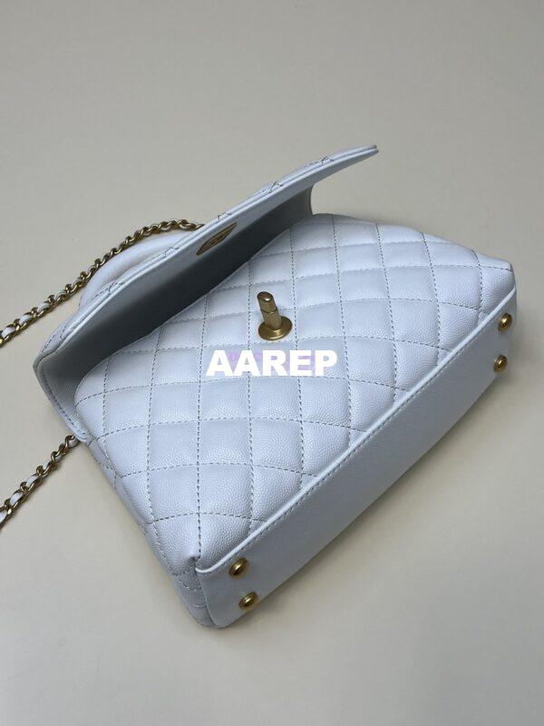 Replica Chanel Coco Bag Braided Handle in Caviar with Edge Stitching 92990 White 8