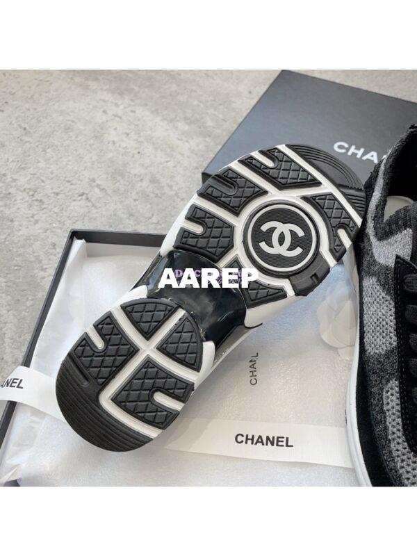 Replica Chanel Trainer Knit & Suede Calfskin G38750 Black 7