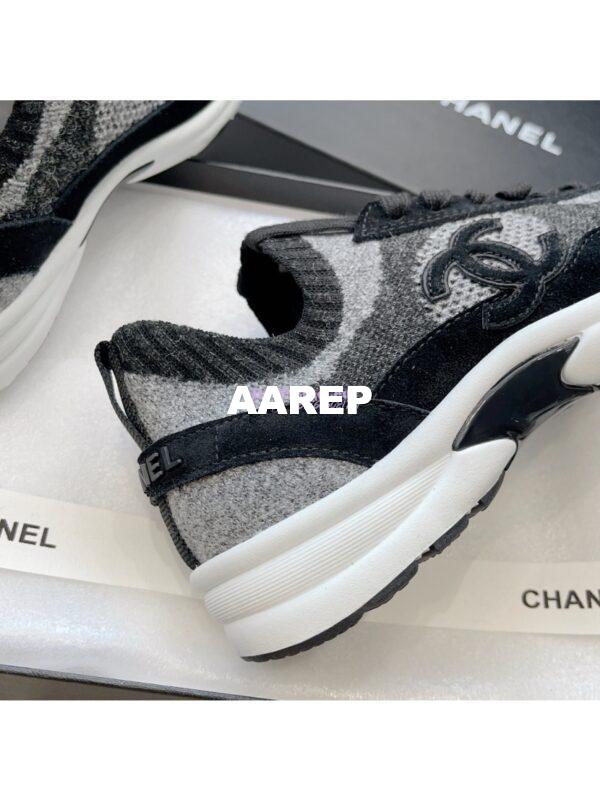 Replica Chanel Trainer Knit & Suede Calfskin G38750 Black 8