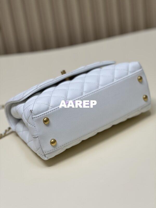 Replica Chanel Coco Bag Braided Handle in Caviar with Edge Stitching 92990 White 12