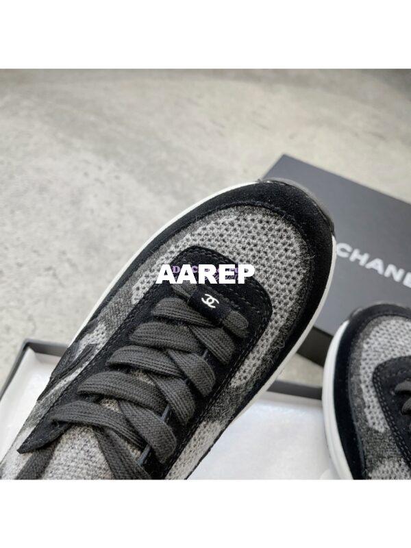 Replica Chanel Trainer Knit & Suede Calfskin G38750 Black 9
