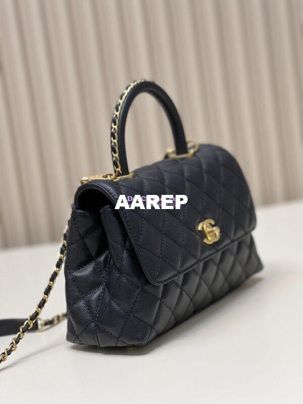 Replica Chanel Coco Bag Braided Handle in Caviar with Edge Stitching 92990 Black 4