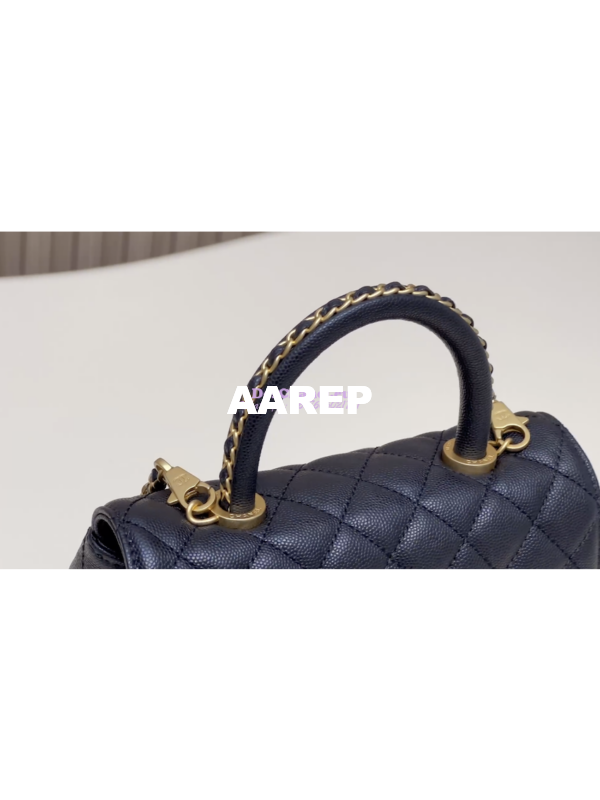 Replica Chanel Coco Bag Braided Handle in Caviar with Edge Stitching 92990 Black 5