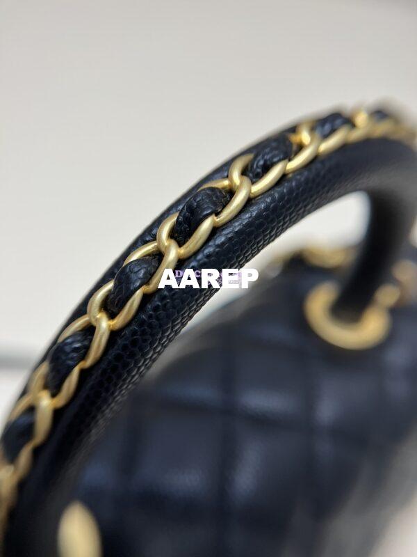 Replica Chanel Coco Bag Braided Handle in Caviar with Edge Stitching 92990 Black 6
