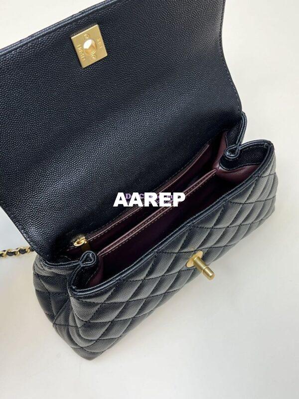 Replica Chanel Coco Bag Braided Handle in Caviar with Edge Stitching 92990 Black 9