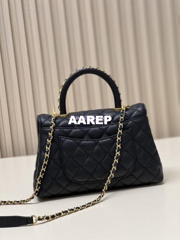 Replica Chanel Coco Bag Braided Handle in Caviar with Edge Stitching 92990 Black 12
