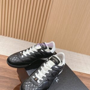 Replica Chanel Calfskin & Suede Calfskin Trainers G45335 Black 2