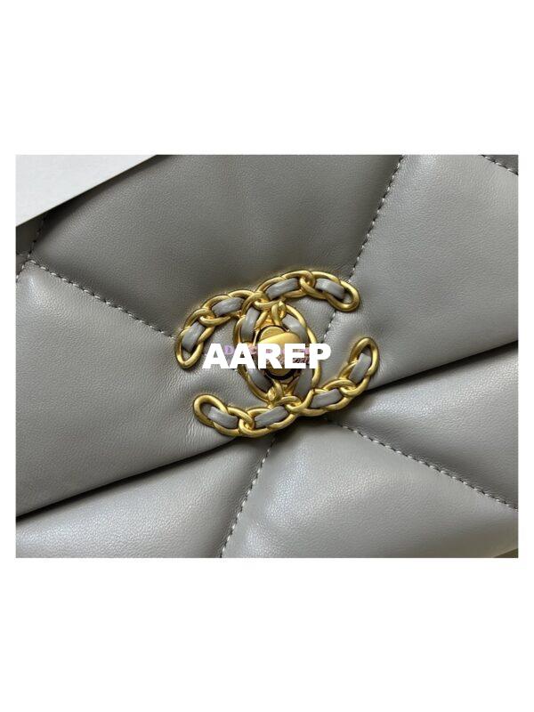 Replica Chanel 19 Large Flap Bag AS1161 Lambskin Grey 3
